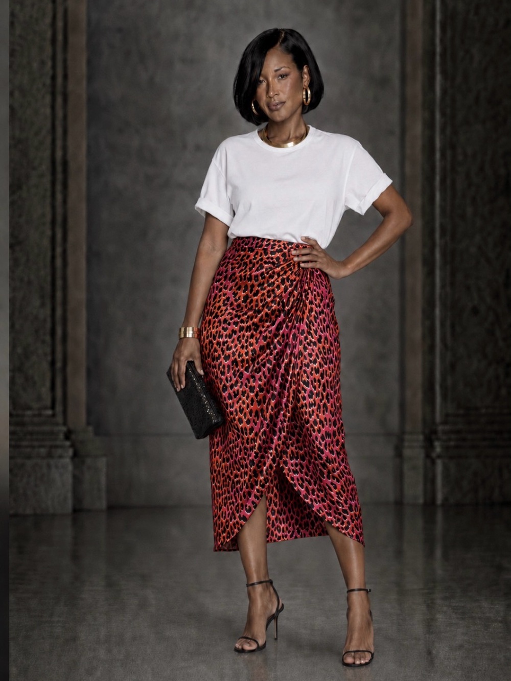 NWT Zadig & Voltaire Jamelia Silk Leopard Skirt FR 42 US 10